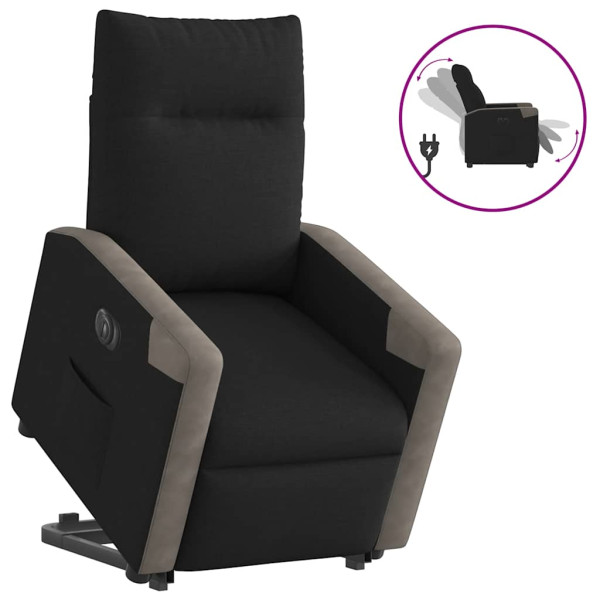 Sillón eléctrico reclinable elevable de tela negro D