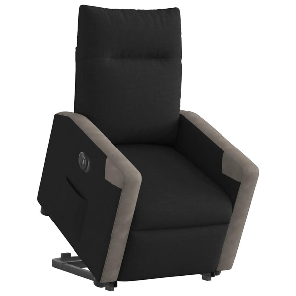 Sillón eléctrico reclinable elevable de tela negro M 2