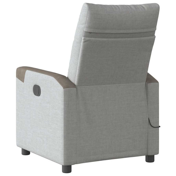 Sillón de masaje reclinable de tela gris nube M 5