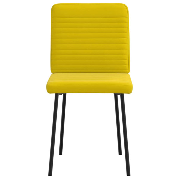 Cadeiras de jantar 6 pcs veludo amarelo M 4