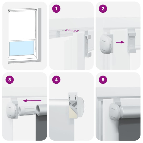 Estore Rolo Opaco Branco 50x175cm Tecido Largura 45,7cm M 5