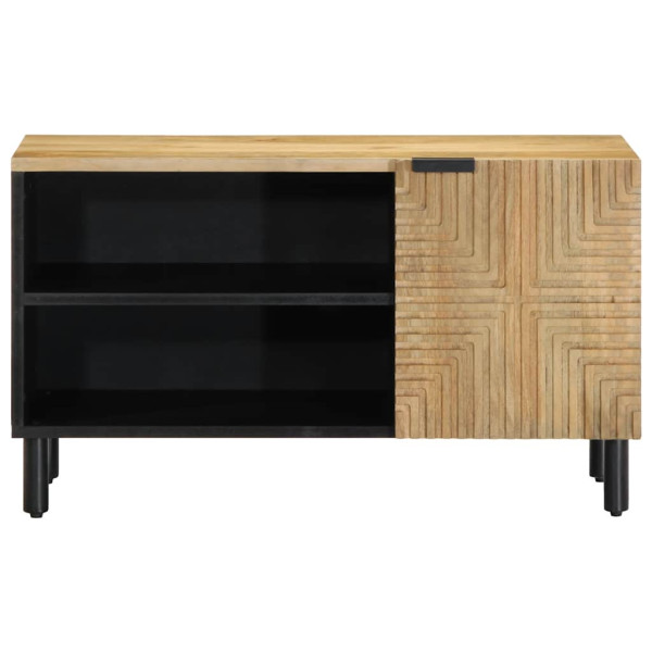 Mueble de TV madera maciza mango marrón 80x31.5x46 cm M 3