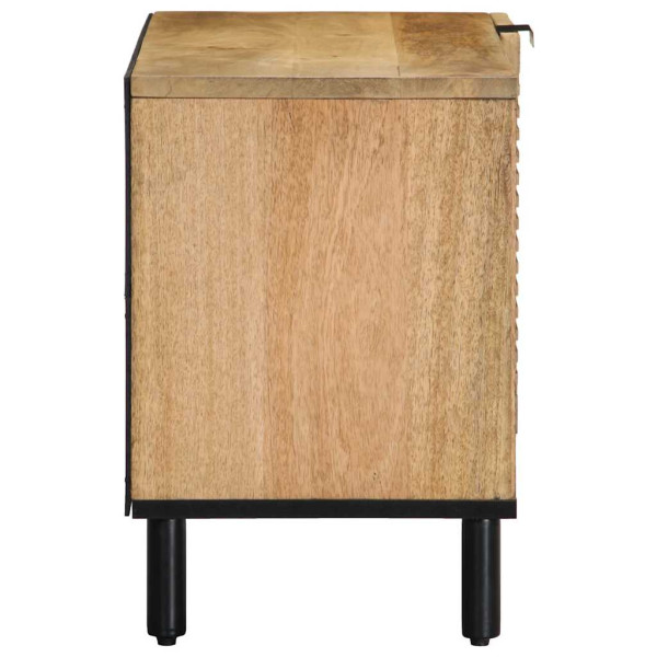 Mueble de TV madera maciza mango marrón 80x31.5x46 cm M 4