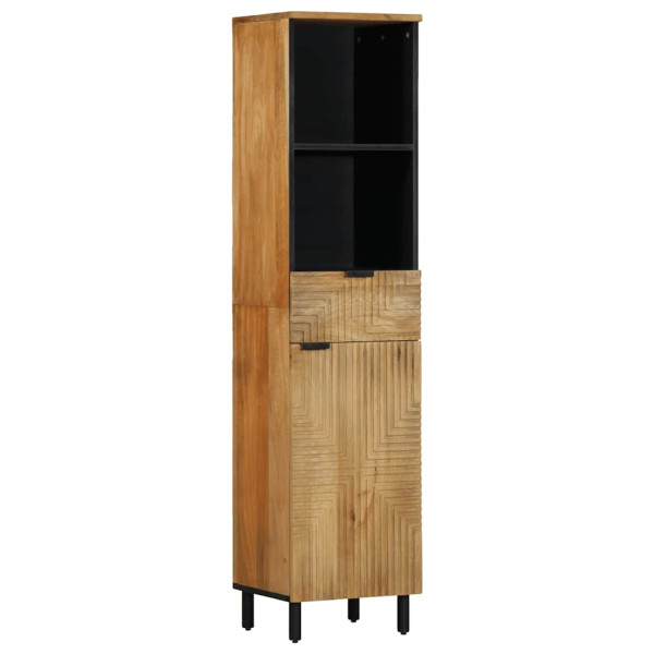 Mueble de baño de madera maciza de mango marrón 38x33x160 cm D