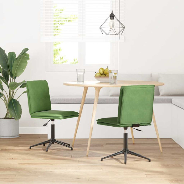 Sillas de comedor 2 unidades terciopelo verde claro D