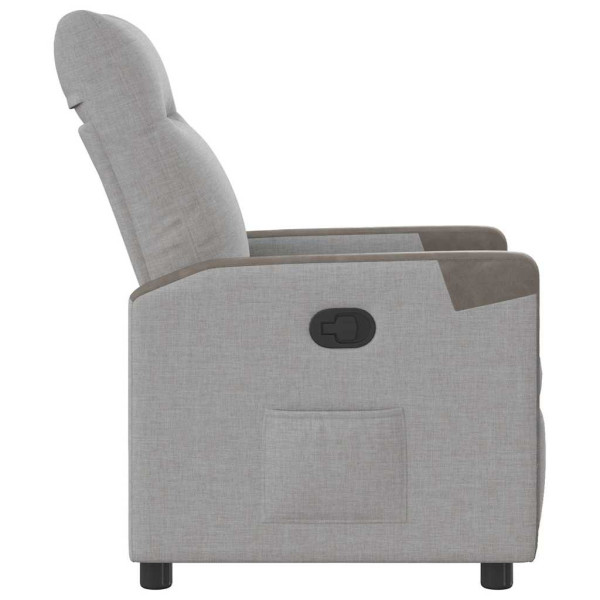 Sillón reclinable de tela gris nube M 4