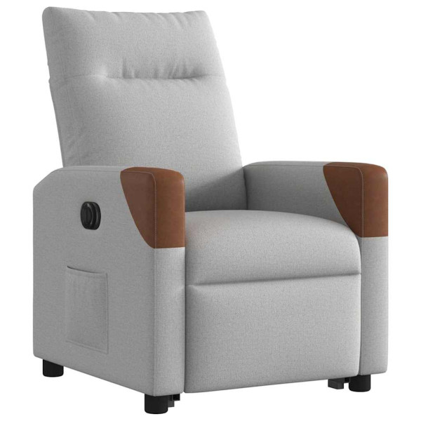 Sillón eléctrico reclinable elevable de tela gris nube M 4