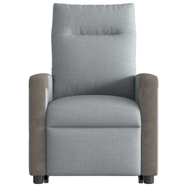Sillón de masaje eléctrico reclinable elevable tela gris claro M 2