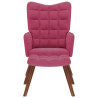 Sillón de relax con reposapiés terciopelo rojo tinto 4