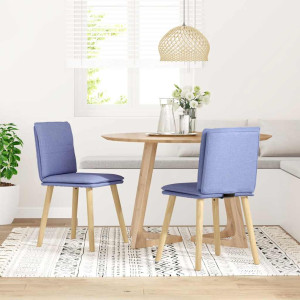 Sillas de comedor 2 uds tela azul jeans H