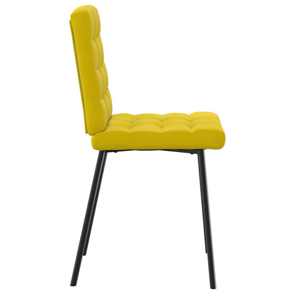 Cadeiras de jantar 2 pcs veludo amarelo M 5