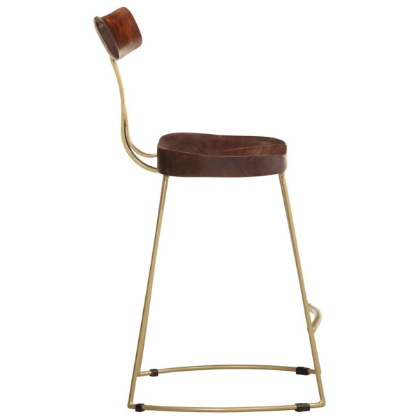 Taburetes de barra 2 uds madera maciza de mango 49x43x79 cm M 3