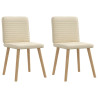 Cadeiras de jantar 2 pcs tecido cor creme 1