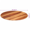 Tablero de mesa redonda madera maciza de acacia 15-16 mm 80 cm 5