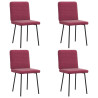 Cadeiras de jantar 4 pcs veludo vermelho tinto 1