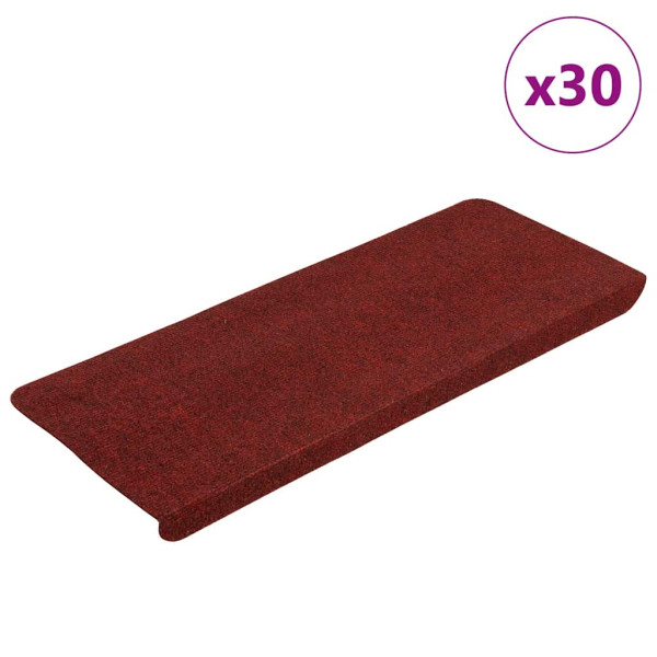 Alfombrilla autoadhesiva escalera 30 uds rojo 65x24.5x3.5 cm D