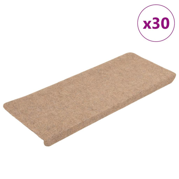 Alfombrilla autoadhesiva escalera 30 uds beige 65x24.5x3.5 cm D