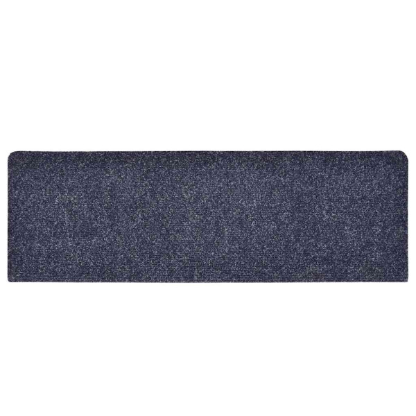 Tapetes de escada autoadesivos 30 peças 65x21x4 cm azul com borda retangular M 4