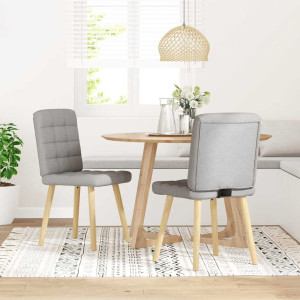 Sillas de comedor 2 uds tela gris nube H