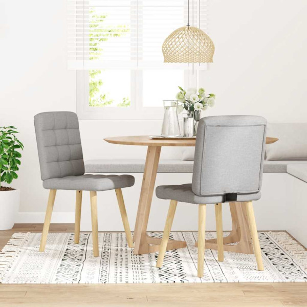 Sillas de comedor 2 uds tela gris nube M 2