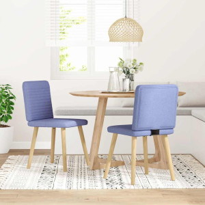 Sillas de comedor 2 uds tela azul jeans H