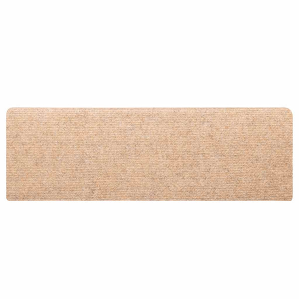 Tapetes de escada autoadesivos 30 peças 65x21x4 cm creme com borda retangular M 4