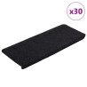 Alfombrilla autoadhesiva escalera 30 uds negro 65x24.5x3.5 cm 1