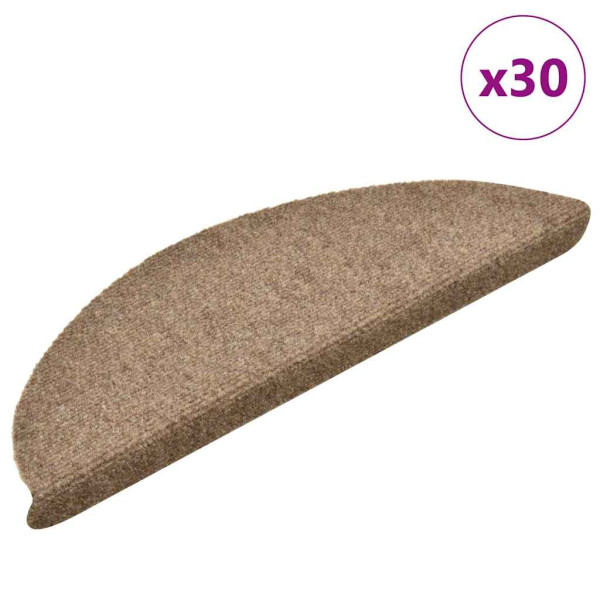 Alfombrilla autoadhesiva escalera 30 uds crema 56x17x3 cm D