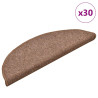 Tapetes de escada 30 pcs 56x17x3 cm castanho 1