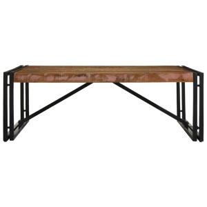 Mesa de centro multicor 100x100x35 cm madeira maciça recuperada H