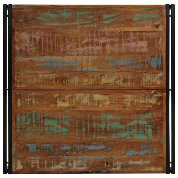 Mesa de centro multicor 100x100x35 cm madeira maciça recuperada M 4