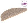 Tapetes escada adesivos aspeto sisal 30pcs 56x17x3cm bege-claro 1