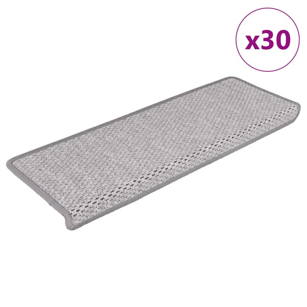 Alfombra autoadhesiva escalera sisal 30 uds 65x21x4 cm Platina D