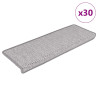 Tapetes escada adesivos aspeto sisal 30 pcs 65x21x4cm platina 1