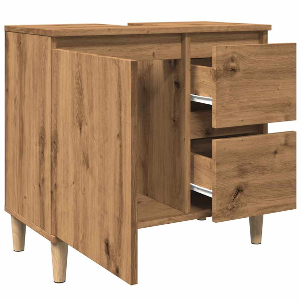 Armario lavabo baño madera ingeniería roble artisan 65x33x60 cm M 5