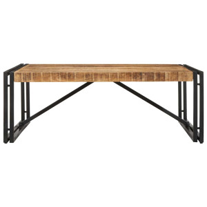 Mesa de centro de madera maciza de mango rugosa 100x100x35 cm H