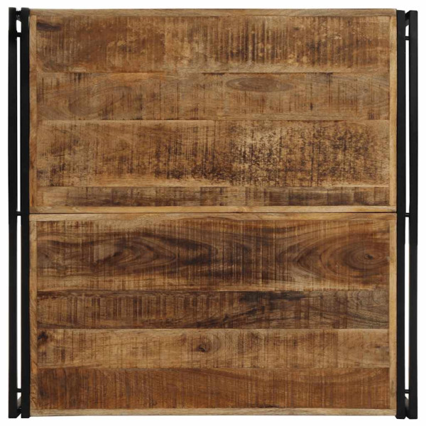 Mesa de centro de madera maciza de mango rugosa 100x100x35 cm M 4