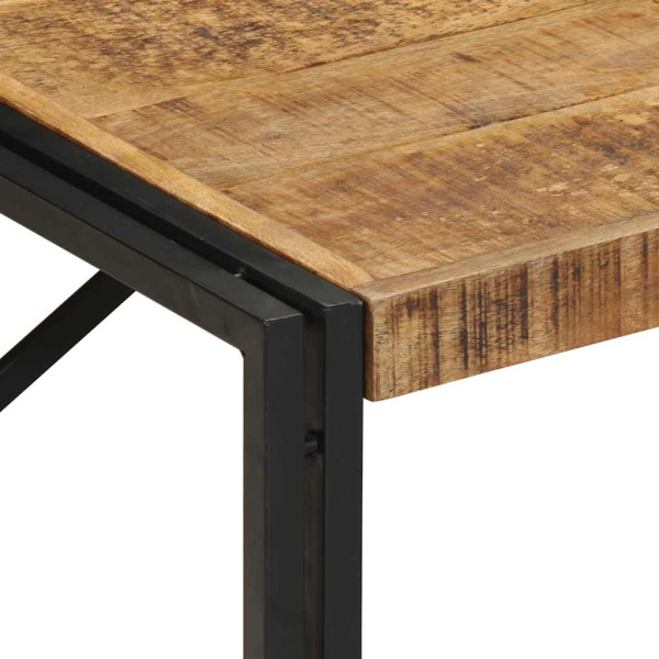 Mesa de centro de madera maciza de mango rugosa 100x100x35 cm M 5