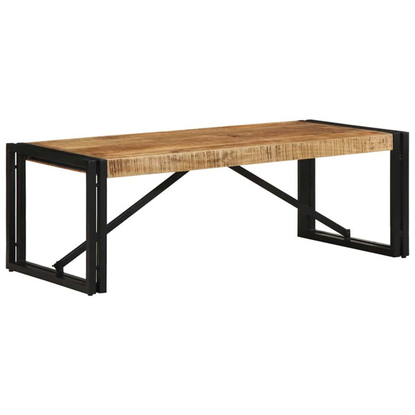 Mesa de centro de madera maciza de mango rugosa 100x50x35 cm D