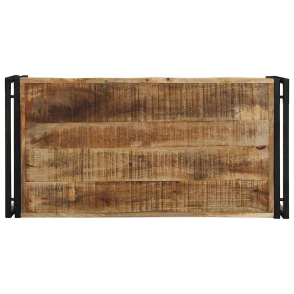 Mesa de centro de madera maciza de mango rugosa 100x50x35 cm M 4