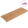 Tapetes de escadas 30 pcs 65x21x4 cm bege 1