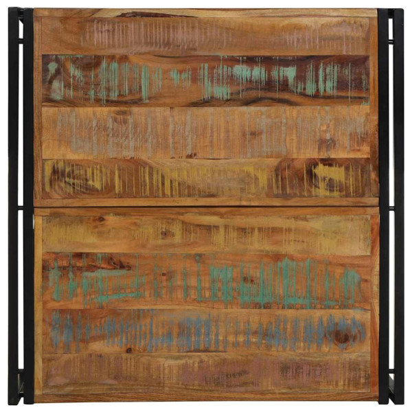 Mesa de centro multicor 80x80x35 cm madeira maciça recuperada M 4