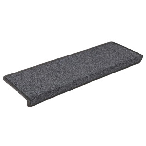Alfombrilla escalera 30 uds 65x21x4 cm Gris y negro H