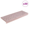Tapetes de escadas 30 pcs 65x21x4 cm branco e rosa 1