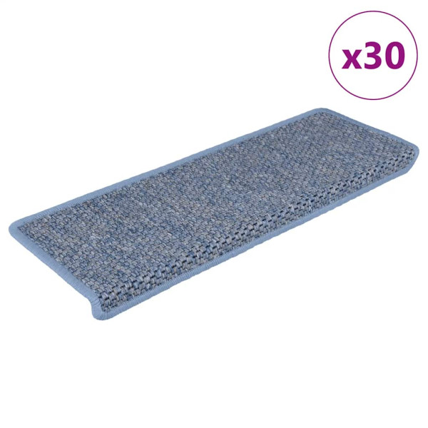Alfombra autoadhesiva escalera sisal 30 uds 65x21x4 cm azul D