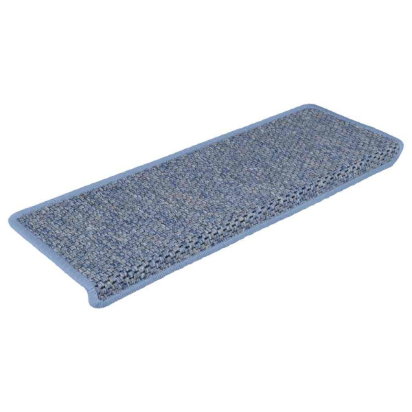 Tapetes escada adesivos aspeto sisal 30 pcs 65x21x4 cm azul M 2