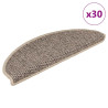 Tapetes escada adesivos aspeto sisal 30pcs 65x21x4 bege-escuro 1