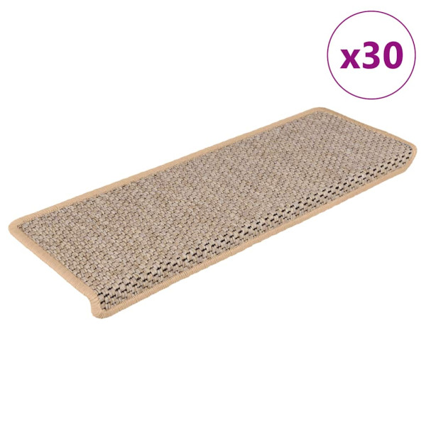 Alfombra autoadhesiva escalera sisal 30 uds beige claro D