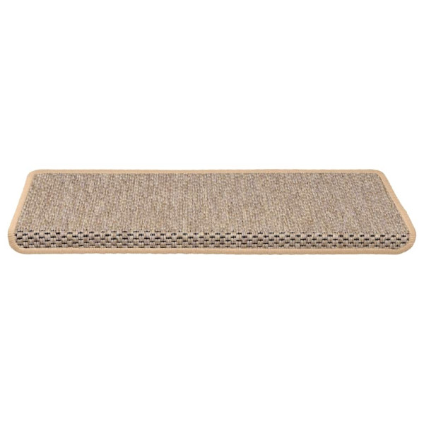Tapetes escada adesivos aspeto sisal 30pcs 65x21x4cm bege-claro M 3