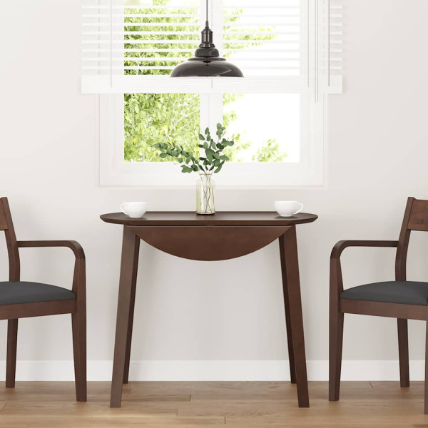 Mesa de comedor de madera maciza de caucho marrón D